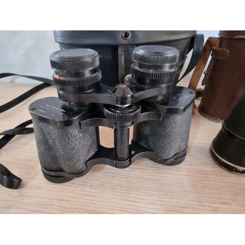 51 - Pair Prinz Binoculars 8 x 30 with Case, Strap & Lens Covers Together with 3 Other Pairs of Binocular... 