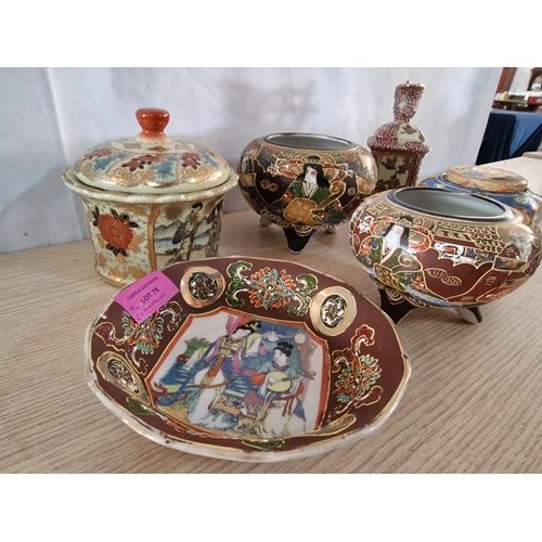 78 - Oriental Porcelain Including 2 x Lidded Pots (6)