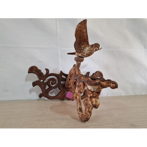 84 - Cast Iron Vintage Wall Sconce / Candle Holder with Bird (29 x 29 x 23cm)