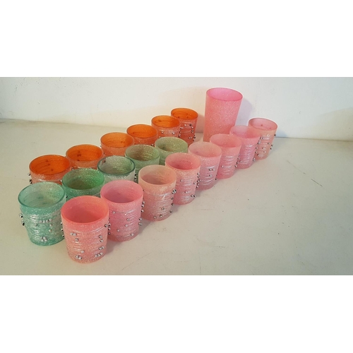 68 - Large Collection of Hand Craft Coloured Glass Tealight Holders (19pcs and 1 x Other)