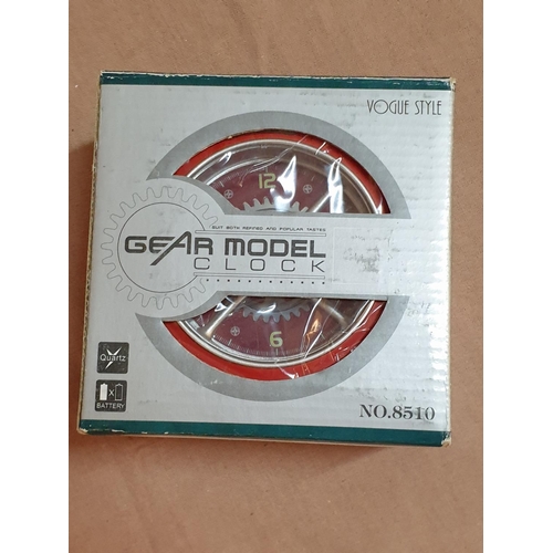 87 - Gear Model Clock Vogue Style, Red, No. 8510-3 (Un-Used, Boxed, Un-Tested)