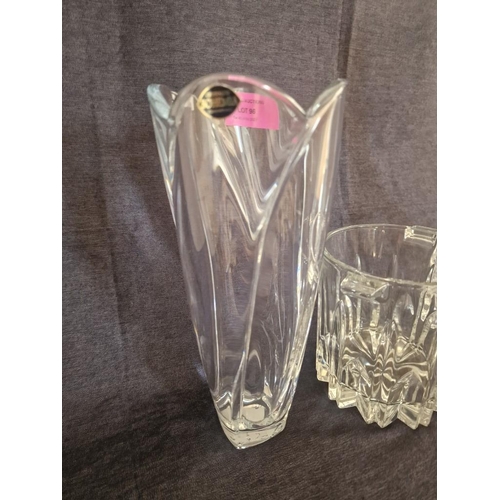 96 - Bohemia Crystal Vase, Crystal Decanter and Crystal Ice Bucket, (3)