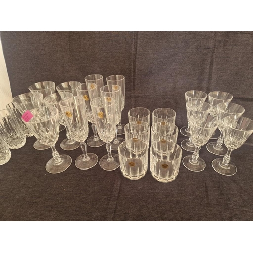 97 - Large Collection of 28 x Crystal Glasses, Incl. 3 x Sets of 6 and 2 x Sets of 5, (see multiple catal... 