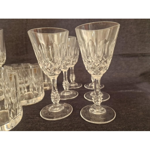 97 - Large Collection of 28 x Crystal Glasses, Incl. 3 x Sets of 6 and 2 x Sets of 5, (see multiple catal... 