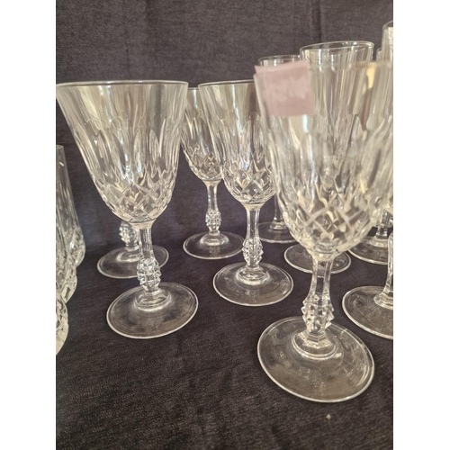 97 - Large Collection of 28 x Crystal Glasses, Incl. 3 x Sets of 6 and 2 x Sets of 5, (see multiple catal... 