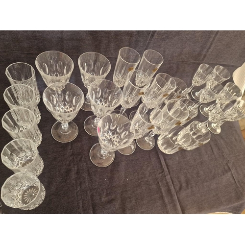 97 - Large Collection of 28 x Crystal Glasses, Incl. 3 x Sets of 6 and 2 x Sets of 5, (see multiple catal... 