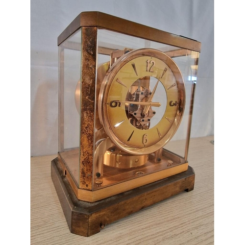 67 - Vintage Jaeger LeCoultre Atmos Clock, Circa 1950's, Serial Number 68426, Brass and 4-Glass Case with... 