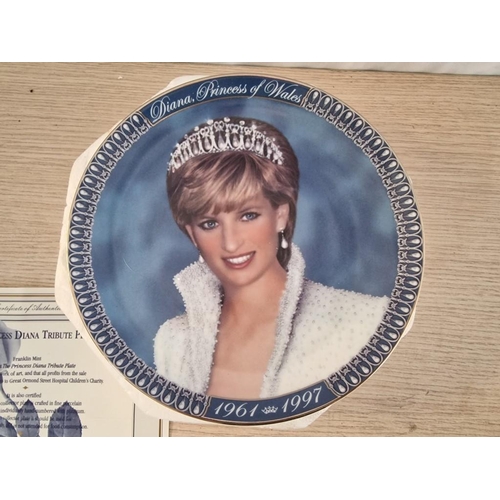 85 - Collection of 4 x Decorative Wall Plates, Incl. Princess Diana Tribute (Ltd Ed. Franklin Mint), John... 