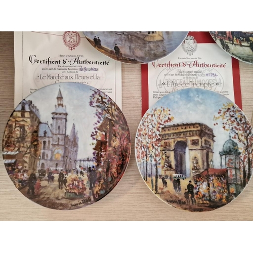 89 - Collection of 12 x Limited Edition D'Arceau-Limoges Wall Plates with French Landmarks Decoration, (1... 