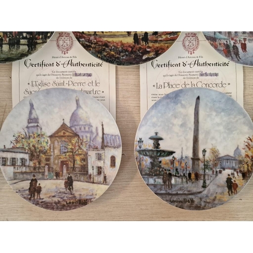 89 - Collection of 12 x Limited Edition D'Arceau-Limoges Wall Plates with French Landmarks Decoration, (1... 