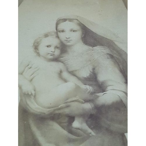 257 - Sistine Madonna (After Raphael) Vintage Print of Antique Religious' Icon, Framed (25.5 x 31cm)