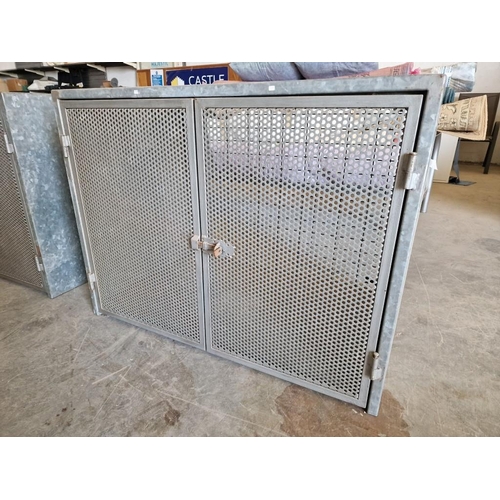 816 - Galvanised Metal Storage Cage / Cupboard with Double Opening Doors (Approx. 100 x 60 x 57cm)