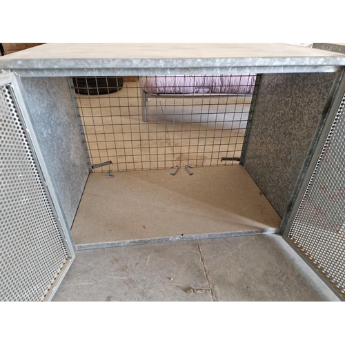 817 - Galvanised Metal Storage Cage / Cupboard with Double Opening Doors (Approx. 100 x 60 x 57cm)