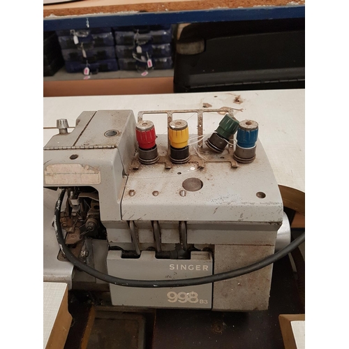 818 - Singer 998 industrial Sewing Machine (Overlock Sewing Machine) and Spare Spools of Thread *Basic Tes... 