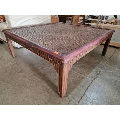 840 - Large Square Oriental Style Coffee Table, (Approx. 120 x 120 x 45cm)