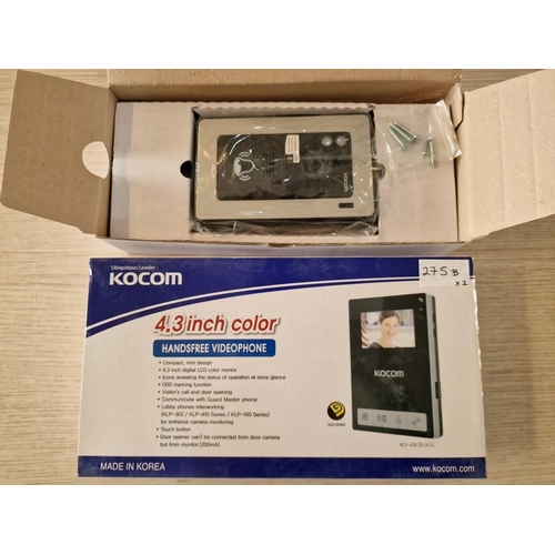 275B - KOCOM 4.3 Inch Colour Handsfree Videophone and Video Camera, (Models: KC-94 and KCV-436), (2)

** St... 