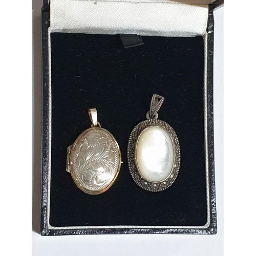 262 - 2 x Silver Pendants; Vintage Style High Ornate Oval  Locket Pendant (Approx. 2 x 2.5cm) and Retro Ov... 