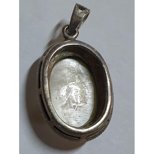 262 - 2 x Silver Pendants; Vintage Style High Ornate Oval  Locket Pendant (Approx. 2 x 2.5cm) and Retro Ov... 