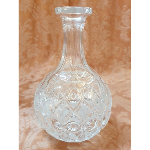 278 - High Ornate Crystal Decanter with Matching Stopper (H:29cmm)