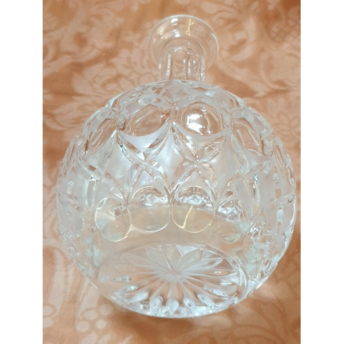 278 - High Ornate Crystal Decanter with Matching Stopper (H:29cmm)