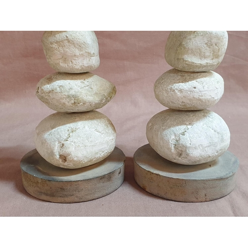 283 - Pair of Rock Candleholders (H:24cm each)