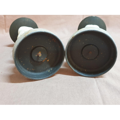 283 - Pair of Rock Candleholders (H:24cm each)