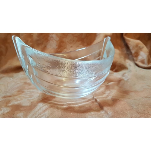 638 - Bohus Nybro Crustal Sweden Dish Design by Paul Isling Together with Glass Tableware (2 x Snack Dishe... 