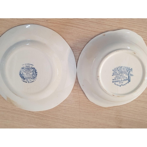 61 - Various Vintage Blue / White Porcelain Tableware (2 x Bowl, Table, Large Oval Dish), (4)