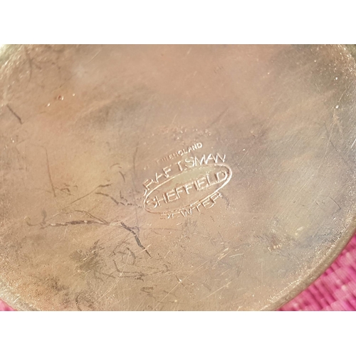 619 - Vintage Pewter Tea Set; Tea Pot, Cream Jug and Sugar Bowl (Craftsman Sheffield England), (3)