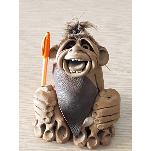 62 - Terracotta Troll Sculpture Hand Made Terracotta Troll (H:14.5cm)