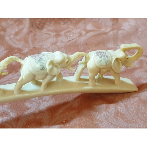 279 - Vintage Style Decorative Lucky 7 - Elephant Bridge Plastic (Approx. L:39cm)