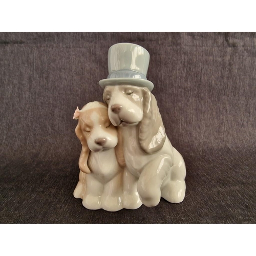 118 - Nao by Lladro Figurine of 2 x Puppies, (#1480)