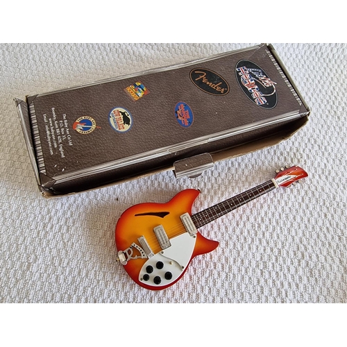 125 - Ornamental Model of Fender Rickenbacker Guitar by 'Little Heroes' with Box