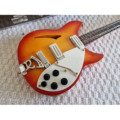 125 - Ornamental Model of Fender Rickenbacker Guitar by 'Little Heroes' with Box