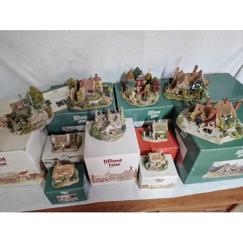 126 - Collection of 10 x Lilliput Lane House Ornaments (Nearly a village!) with Original Boxes, (10)