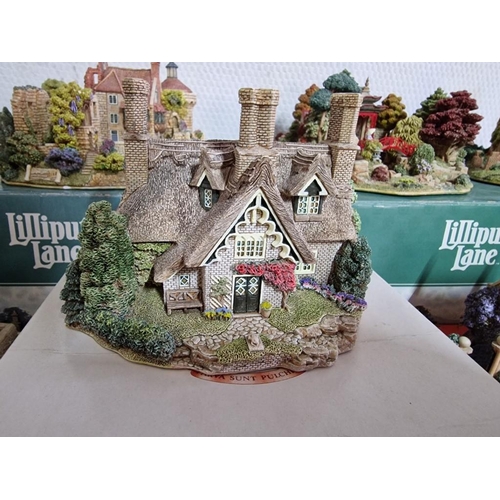 126 - Collection of 10 x Lilliput Lane House Ornaments (Nearly a village!) with Original Boxes, (10)