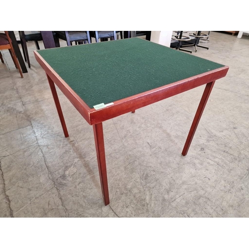 167 - Folding Card / Games Table with Felt Top, (Approx. 80 x 80 x 70cm)