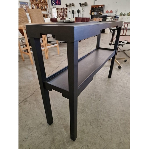 175 - Black Colour 2-Tier Console / Hall Table (Approx. 115 x 30 x 80cm)