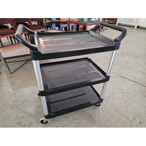 178 - 'Rubbermaid Commercial Products' Black Colour 3-Tier Trolley with Handles & Wheels, (Approx. 85 x 47... 