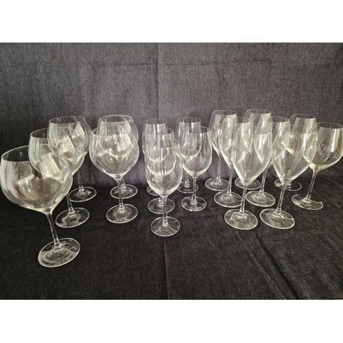 179 - Collection of Assorted Crystal Wine Glasses, 4 x Sets / Sizes, (18)