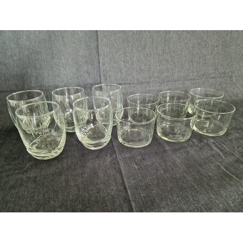 180 - Collection of Glassware; Set of 6 x Glasses with Black Spiral Pattern and Set of 5 x Decorative Wate... 