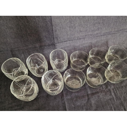 180 - Collection of Glassware; Set of 6 x Glasses with Black Spiral Pattern and Set of 5 x Decorative Wate... 