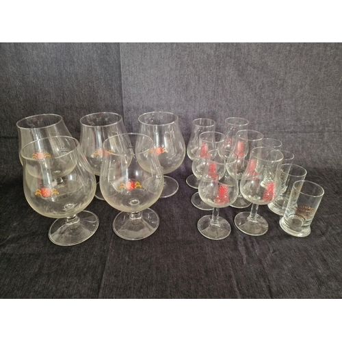 181 - Collection of Glassware; Set of 5 x 'Abro Bryggeri' Beer Glasses, Set of 6 x Wine Glasses with Styli... 