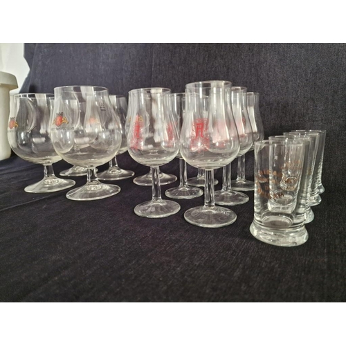 181 - Collection of Glassware; Set of 5 x 'Abro Bryggeri' Beer Glasses, Set of 6 x Wine Glasses with Styli... 