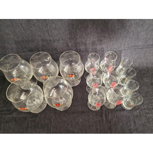 181 - Collection of Glassware; Set of 5 x 'Abro Bryggeri' Beer Glasses, Set of 6 x Wine Glasses with Styli... 