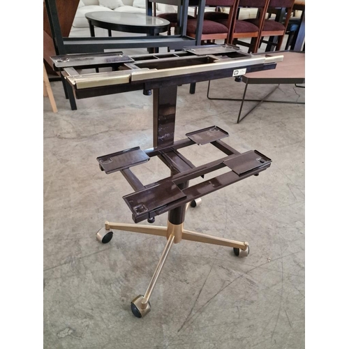 187 - 'Erard' Adjustable Metal Table / Stand on Wheels, for TV or Other Items, with Lower Shelf, (Model: 3... 