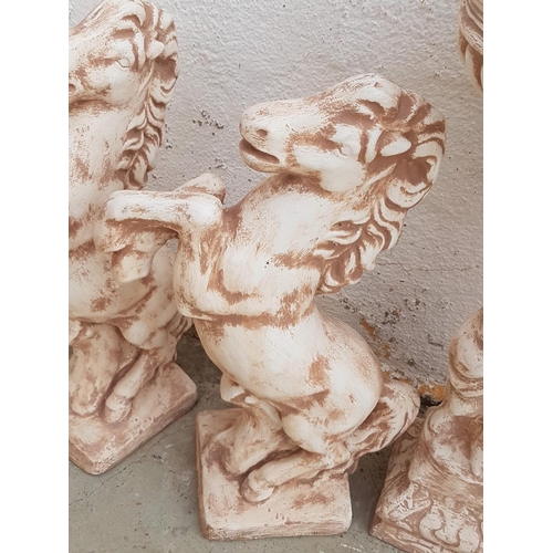 205 - Pair of Large Outdoor Horse Statues (H:80cm each)