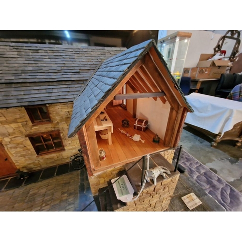 2 - Superb Dolls House; A Victorian Fisherman's Cottage with Working Lights, Complete with Furniture, Or... 