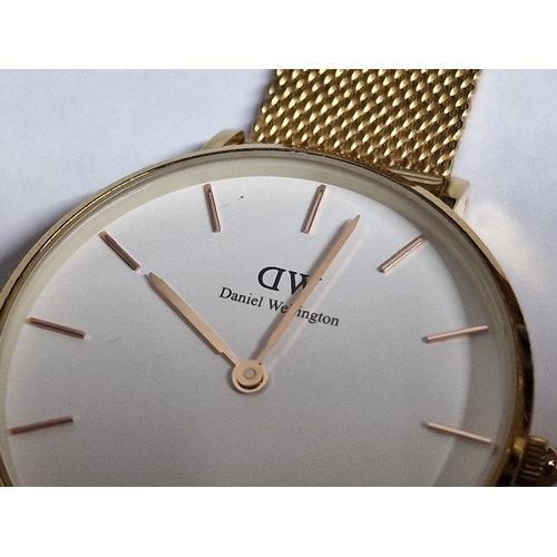 194 - Daniel Wellington Watch, Gold Tone with Bracelet Strap, White Face and Gold Tone Hour Baton Markers,... 