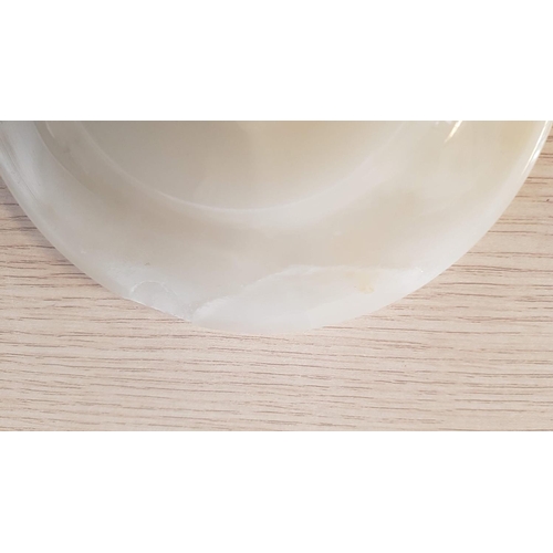 809 - Large Ivory Onyx Decorative Bowl with Lid (Approx Ø23cm x H:14cm), (A/F Lid Repair and Chipped)